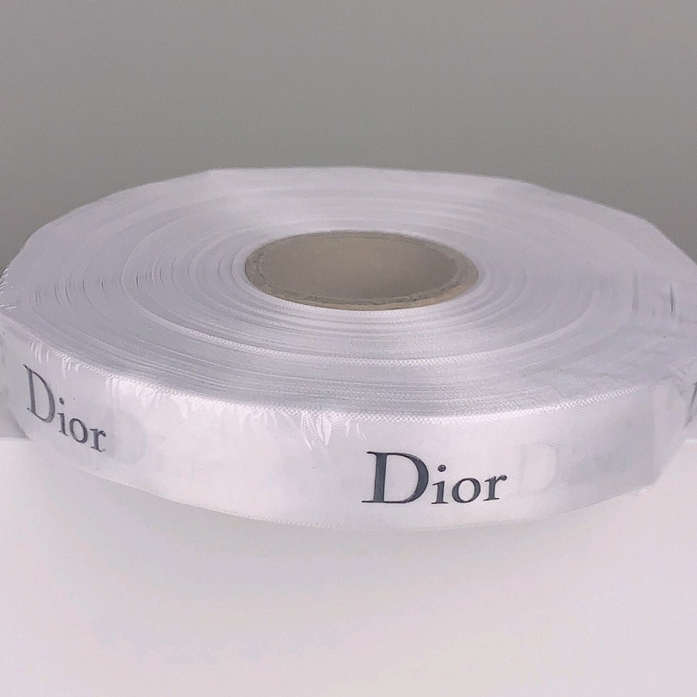 Authentic Christian Dior White Satin Ribbon 2cm • 6 Yard Continuous Cut - Picture 4 of 4